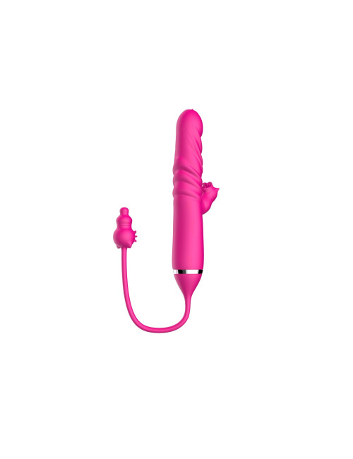 Wibrator z języczkiem – Triple Stimulation Stymulator, 3 silniki, 10 prędkości wibracji, zabawki erotyczne silikon/ABS