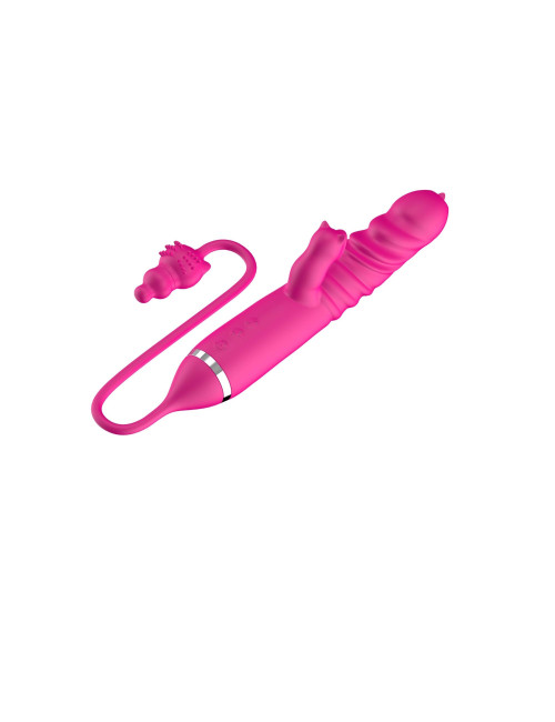 Wibrator z języczkiem – Triple Stimulation Stymulator, 3 silniki, 10 prędkości wibracji, zabawki erotyczne silikon/ABS