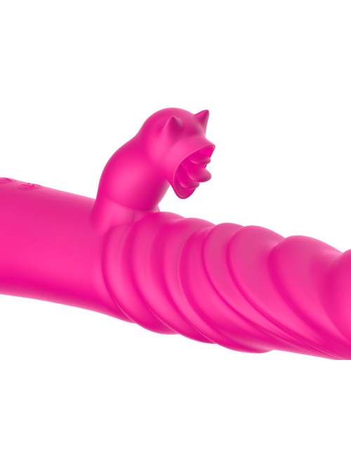 Wibrator z języczkiem – Triple Stimulation Stymulator, 3 silniki, 10 prędkości wibracji, zabawki erotyczne silikon/ABS
