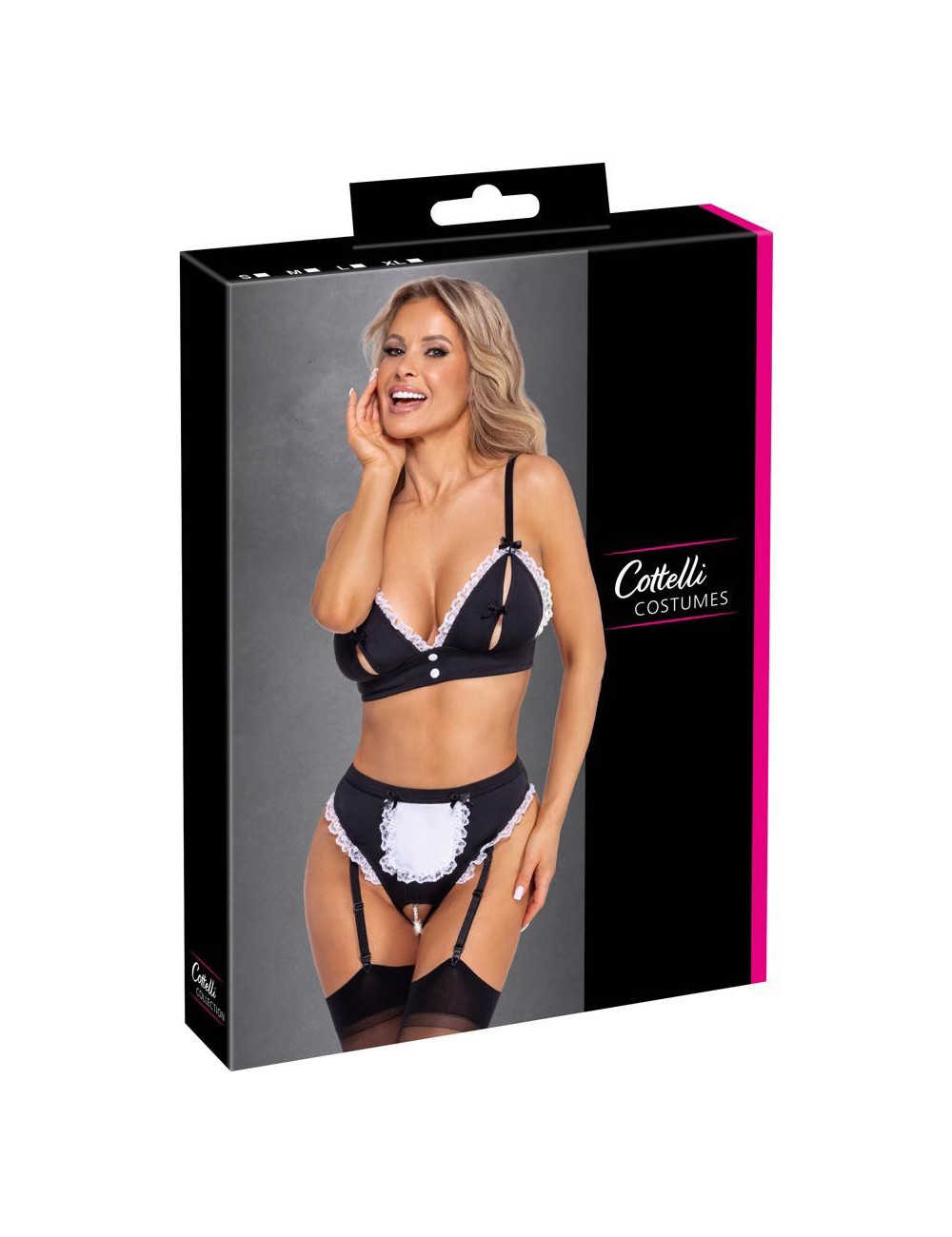 Cottelli Costumes Maid Set S - Kostium Pokojówki z Falbankami