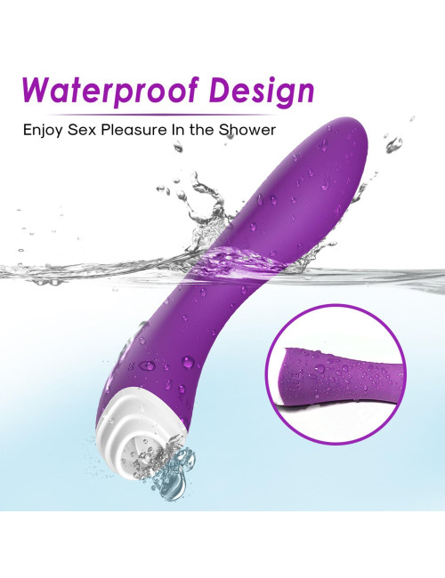 Fairyland Purple - Wibrator silikonowy z języczkiem G, wodoodporny USB, 18 programów