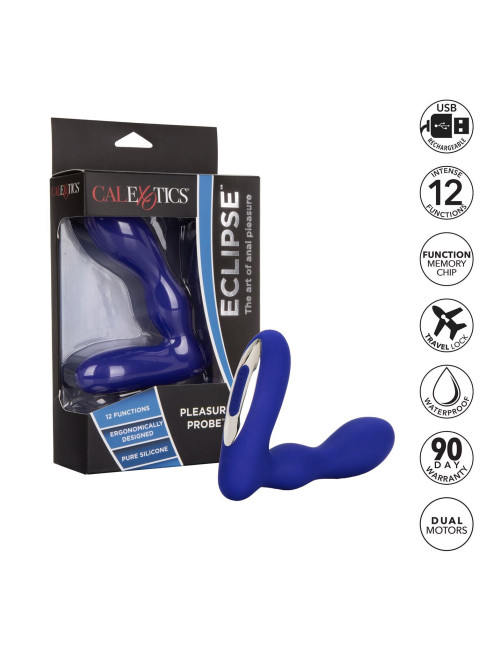 Calexotics Eclipse Pleasure Probe Blue Wibrujący Plug Analny