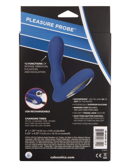 Calexotics Eclipse Pleasure Probe Blue Wibrujący Plug Analny