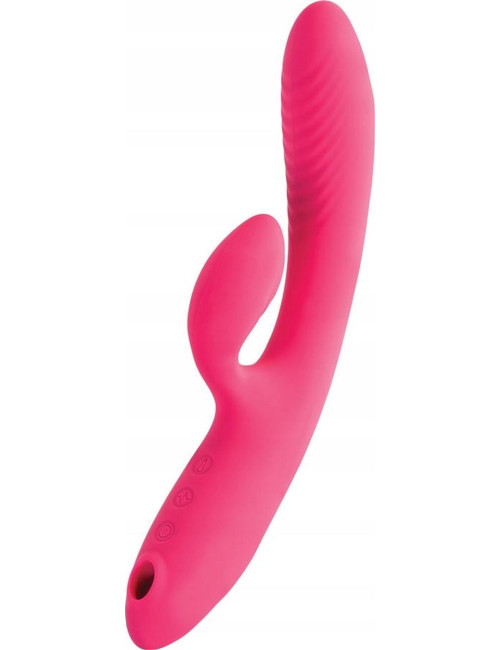 JOS Enila Wibrator z próżniową stymulacją - króliczek, silikon, 23 cm, różowy