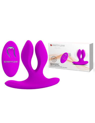 PRETTY LOVE MAGIC FINGER - Wibrator z podwójną stymulacją, 12 funkcji, pamięć ustawień, zdalne sterowanie