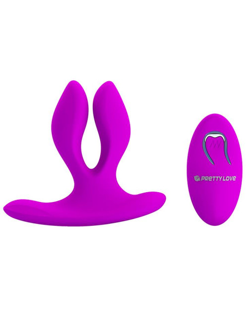 PRETTY LOVE MAGIC FINGER - Wibrator z podwójną stymulacją, 12 funkcji, pamięć ustawień, zdalne sterowanie