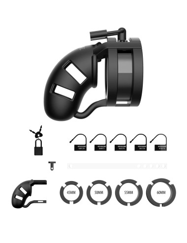 Model 18 - Chastity - 3.5 - Sil Cage Ballsplitter - Black