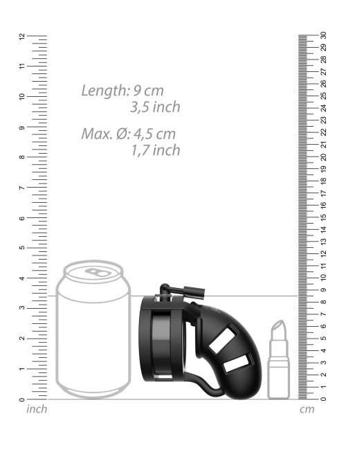 Model 18 - Pas Cnoty BDSM Mancage Silikon Medyczny Ballsplitter - Czarny