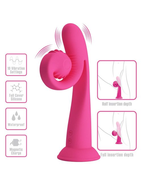Pretty Love Romance Selma Snail Rabbit - Hot Pink Wibrator Zabawki Stymulator