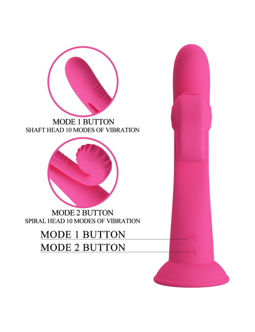 Pretty Love Romance Selma Snail Rabbit - Hot Pink Wibrator Zabawki Stymulator