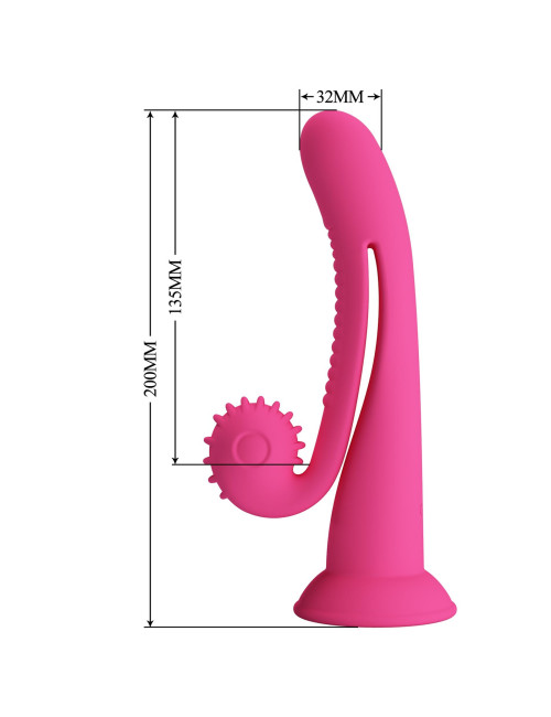 Pretty Love Romance Selma Snail Rabbit - Hot Pink Wibrator Zabawki Stymulator