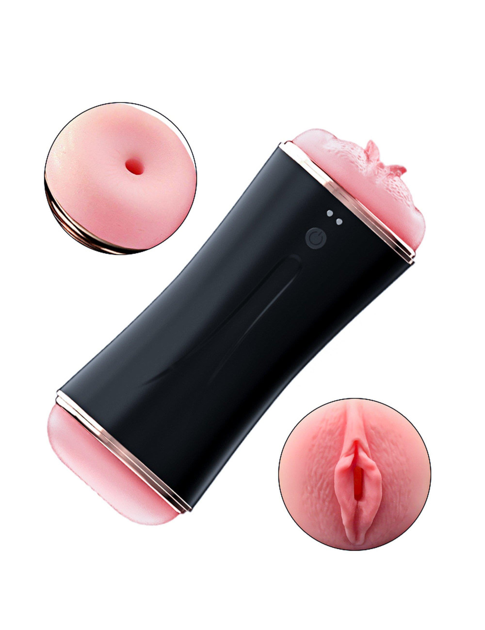 Dwustronny masturbator z wibracją USB B - Series Fox