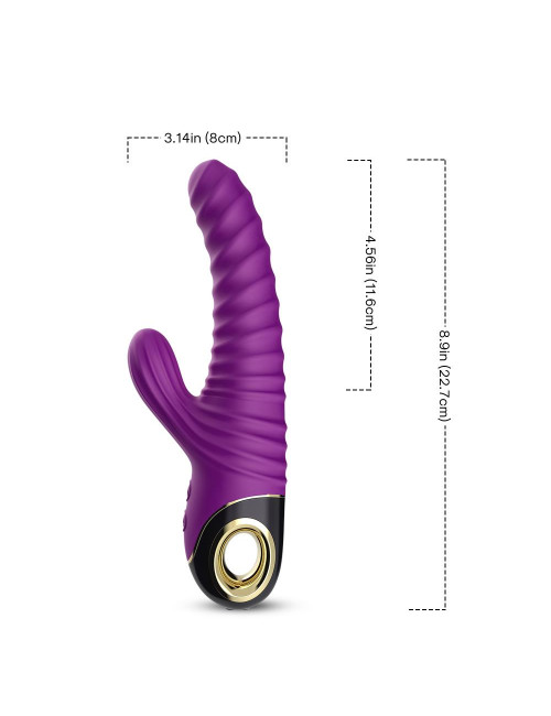 Eternity Purple - Wibrator Punktu G z Silikonem, Wodoodporny, 2x9 Trybów