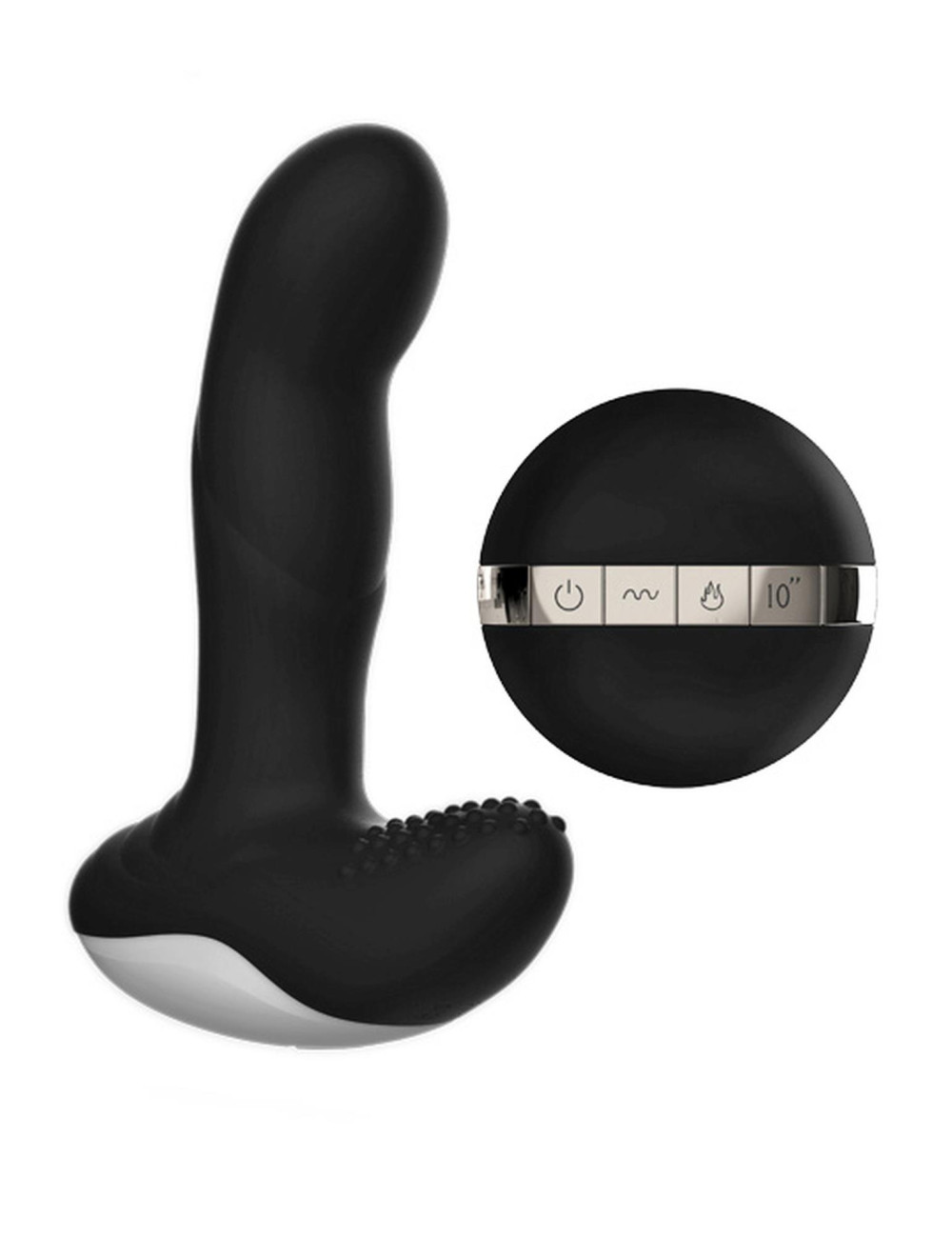 Wibrator silikonowy Massager USB 7 funkcji, pulsator, ogrzewanie, pilot - masażer prostaty / punktu G, wodoodporny