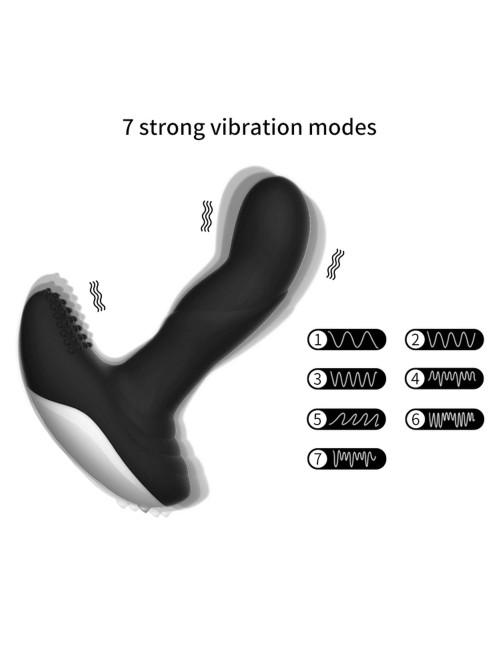 Wibrator silikonowy Massager USB 7 funkcji, pulsator, ogrzewanie, pilot - masażer prostaty / punktu G, wodoodporny