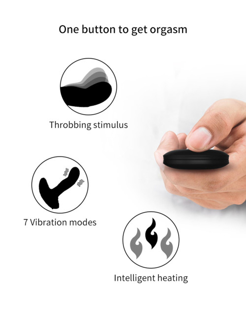 Wibrator silikonowy Massager USB 7 funkcji, pulsator, ogrzewanie, pilot - masażer prostaty / punktu G, wodoodporny