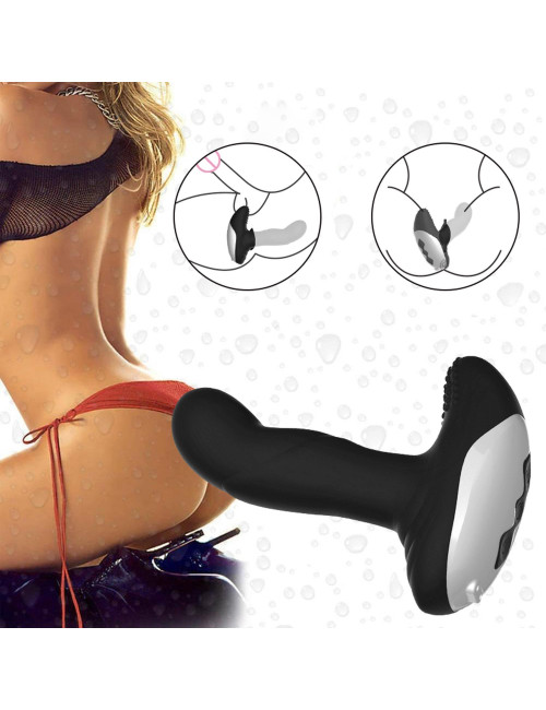 Wibrator silikonowy Massager USB 7 funkcji, pulsator, ogrzewanie, pilot - masażer prostaty / punktu G, wodoodporny
