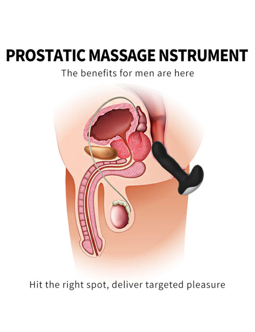 Wibrator silikonowy Massager USB 7 funkcji, pulsator, ogrzewanie, pilot - masażer prostaty / punktu G, wodoodporny