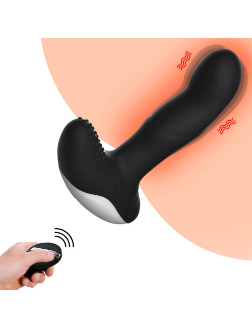 Wibrator silikonowy Massager USB 7 funkcji, pulsator, ogrzewanie, pilot - masażer prostaty / punktu G, wodoodporny