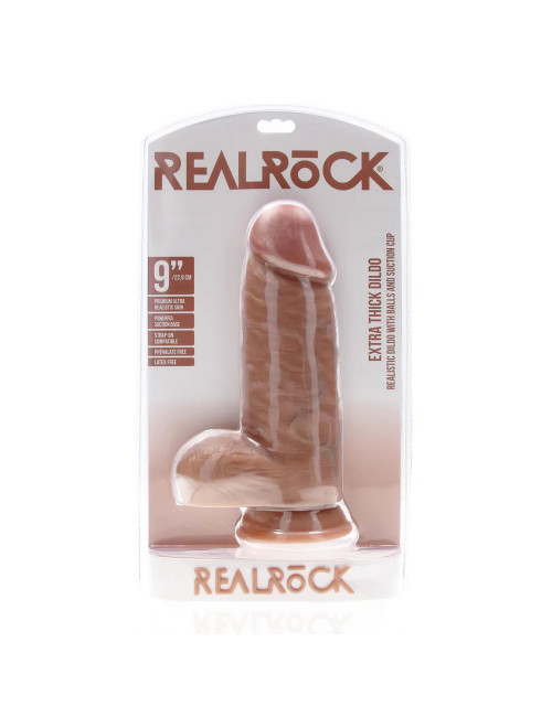 Dildo Realistyczne Extra Grube 23 cm – Tan, z przyssawką