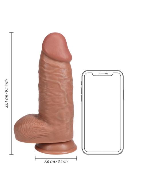 Dildo Realistyczne Extra Grube 23 cm – Tan, z przyssawką