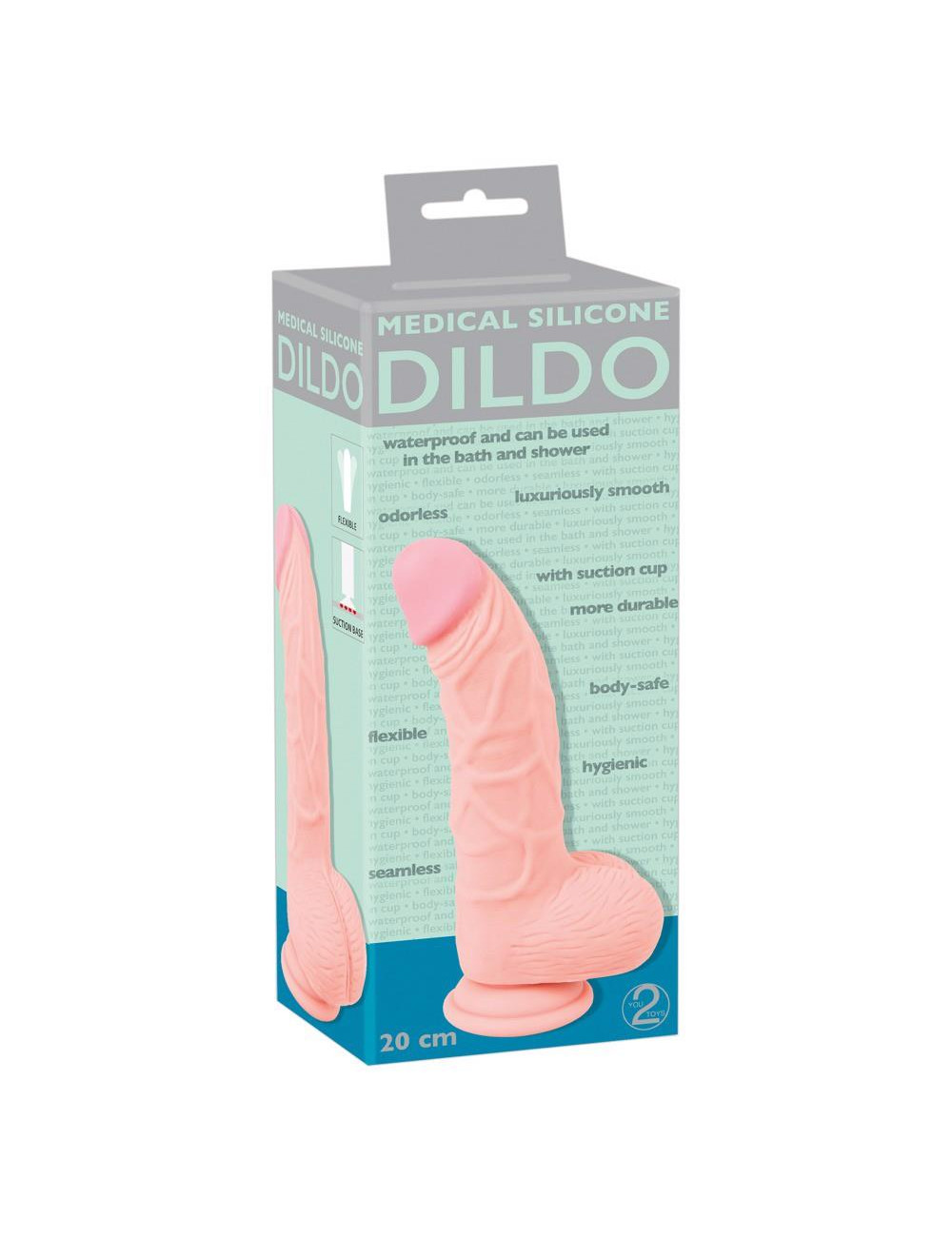 Realistyczny Dildo z Silikonu Medycznego 20 cm - Zabawki, Dildo, Realistyczne