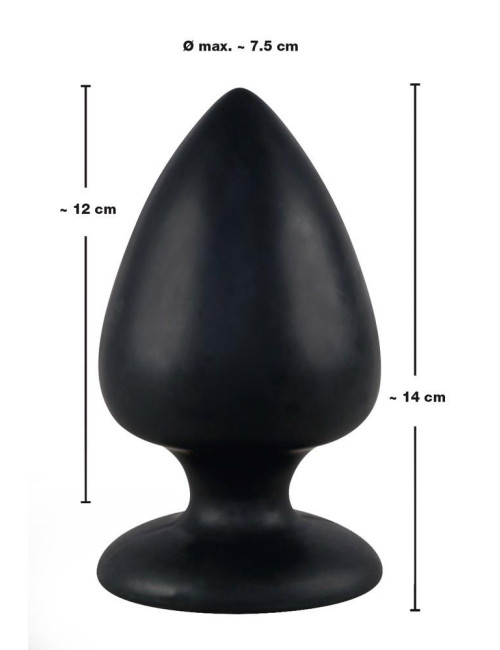 Plug analny duży z przyssawką - Butt Plug Large, silikon, zabawki analne