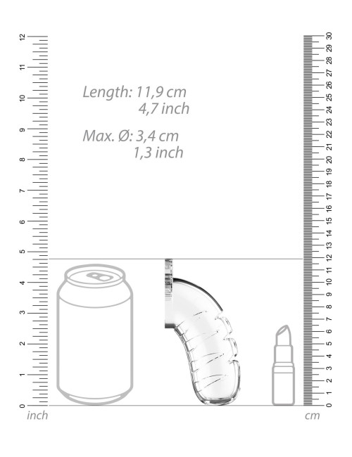 ManCage Model 16 Transparentny Pas Cnoty z Plugiem