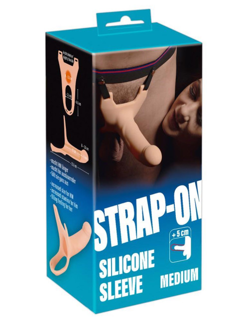 Strap-on silikonowy +5 cm medium – zabawka erotyczna, proteza bez wibracji, dildo na pasku, silikon PU ORION