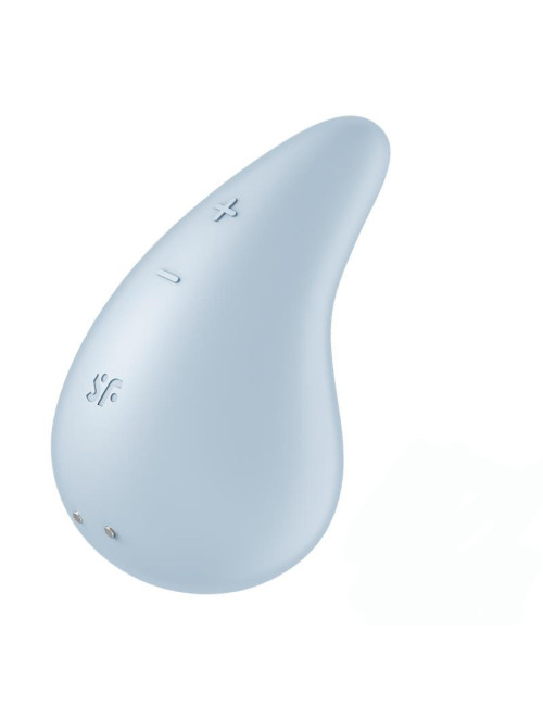 Dew Drop blue - mini wibrator silikonowy IPX7, zabawki erotyczne, 12 programów