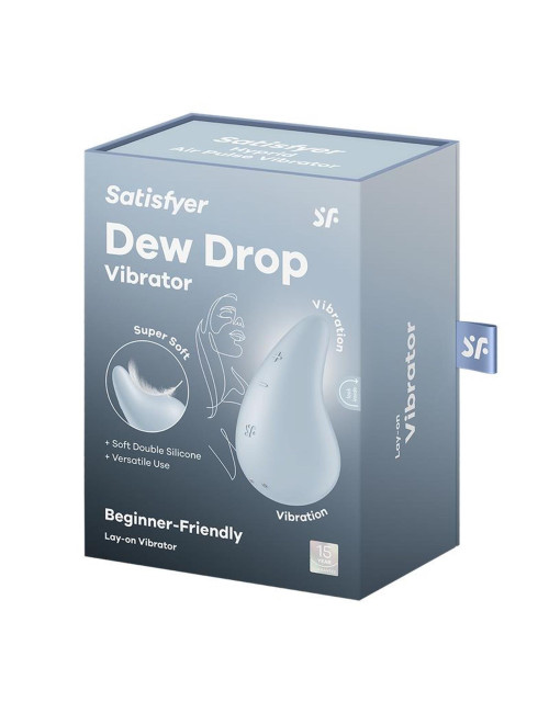Dew Drop blue - mini wibrator silikonowy IPX7, zabawki erotyczne, 12 programów