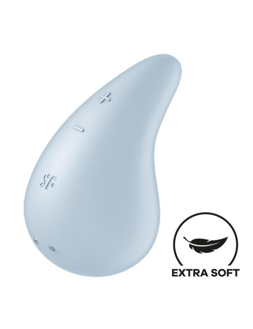 Dew Drop blue - mini wibrator silikonowy IPX7, zabawki erotyczne, 12 programów