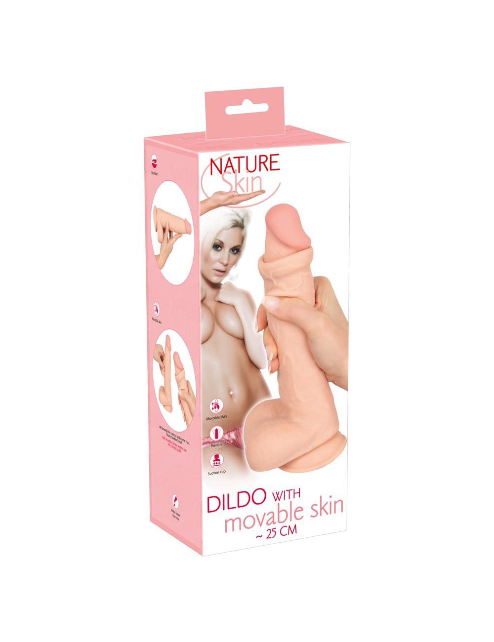 Nature Skin Realistyczne Dildo z Ruchomą Skórą 25 cm