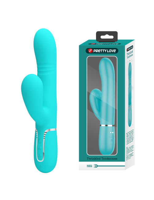 PRETTY LOVE Mariana light blue – Wibrator króliczek z 7 wibracjami, 7 pulsacjami, 4 funkcjami toczenia i 4 kołysania