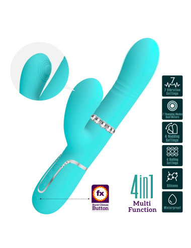 PRETTY LOVE - Mariana light blue, 7 vibration functions, 7 thrusting settings, 4 rolling functions, 4 nodding functions