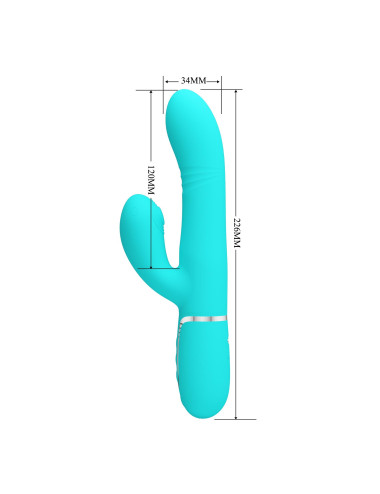 PRETTY LOVE - Mariana light blue, 7 vibration functions, 7 thrusting settings, 4 rolling functions, 4 nodding functions