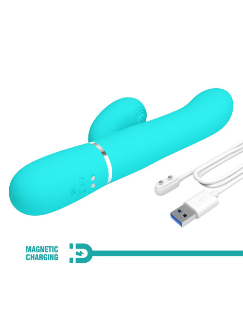 PRETTY LOVE Mariana light blue – Wibrator króliczek z 7 wibracjami, 7 pulsacjami, 4 funkcjami toczenia i 4 kołysania