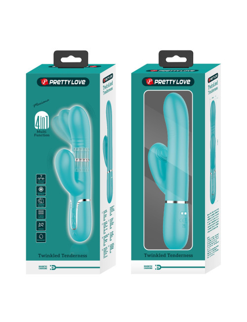 PRETTY LOVE Mariana light blue – Wibrator króliczek z 7 wibracjami, 7 pulsacjami, 4 funkcjami toczenia i 4 kołysania