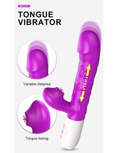 Wibrator- SiliconeTongue Vibrator, USB 10 Function