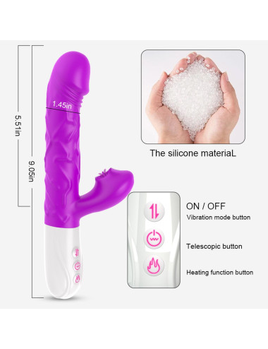 Wibrator- SiliconeTongue Vibrator, USB 10 Function