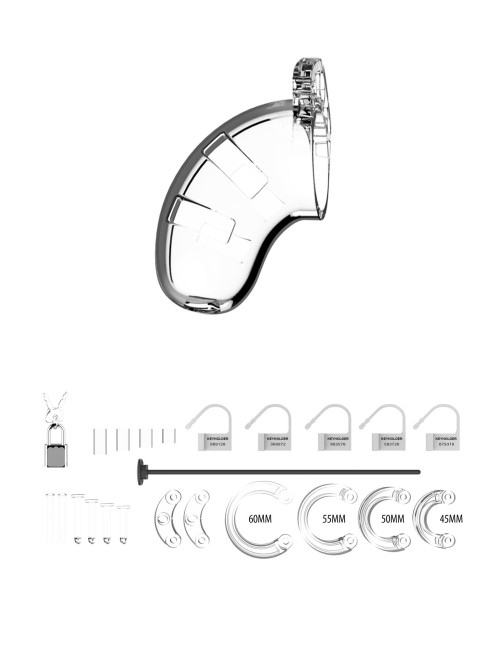 Model 15 - Chastity - 3.5 - Cock Cage - Transparent