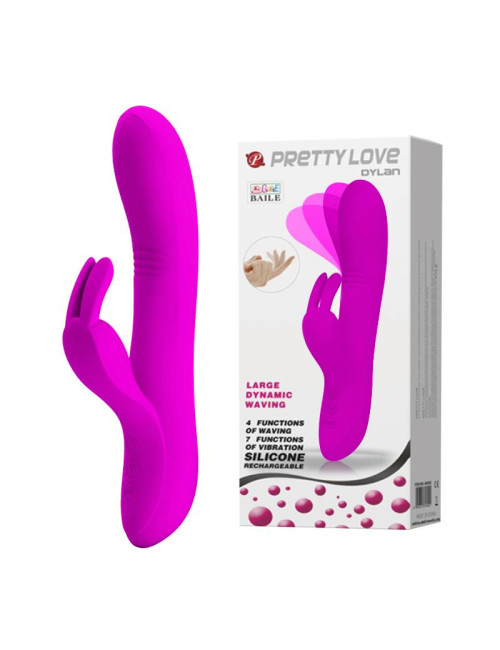 Pretty Love Dylan USB – Króliczek wibrator silikonowy, 7 trybów wibracji, 4 tryby stymulacji palcem
