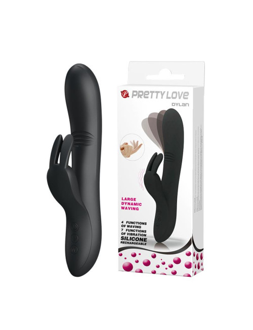 PRETTY LOVE Dylan USB – Wibrator króliczek silikonowy (zabawki erotyczne), 7 wibracji, 4 tryby palcowe