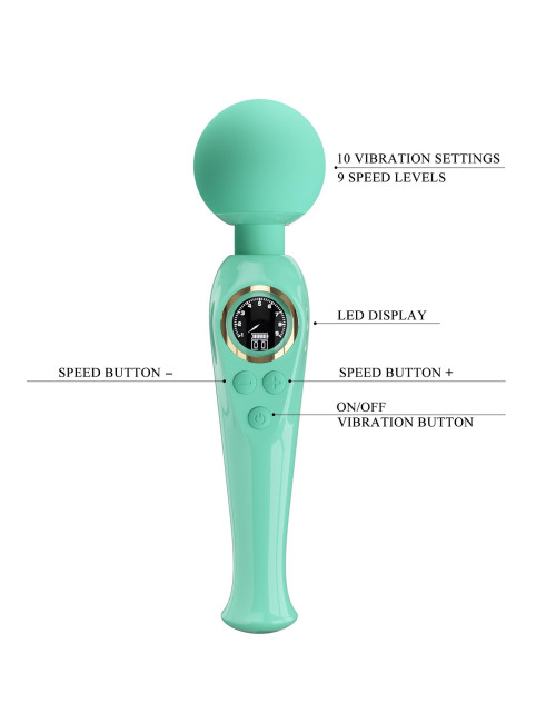 PRETTY LOVE Skyler Green Wibrator silikonowy - 10 funkcji wibracji, 9 poziomów prędkości - masażer