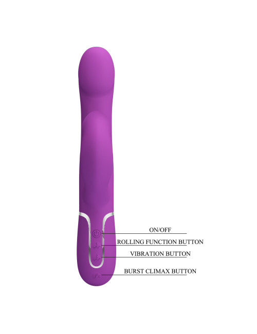 Pretty Love Falin Purple – Króliczek Wibrator, Zabawki Wibratory Króliczki, 7 funkcji wibracji, 4 ruchy koralików