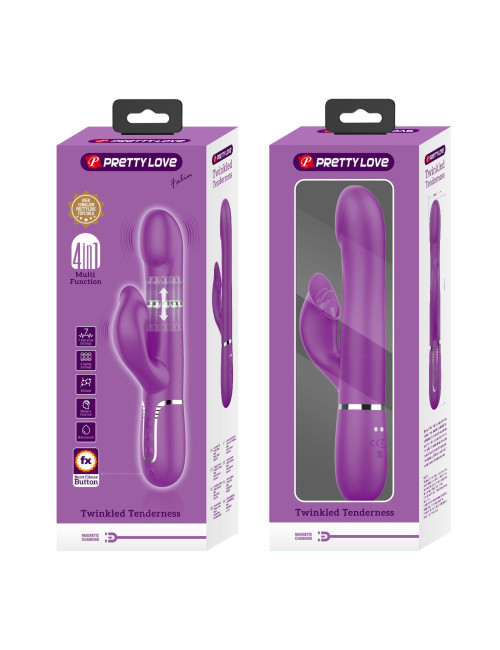 Pretty Love Falin Purple – Króliczek Wibrator, Zabawki Wibratory Króliczki, 7 funkcji wibracji, 4 ruchy koralików