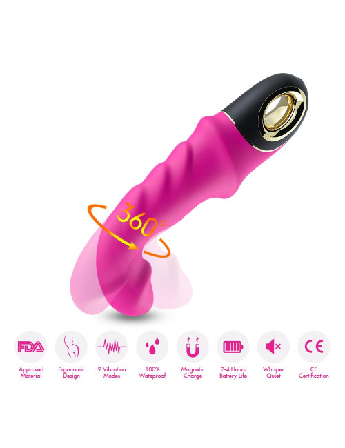 Joyblade Pink - Zabawki Wibrator Punktu G silikonowy wodoodporny USB 2x9 trybów