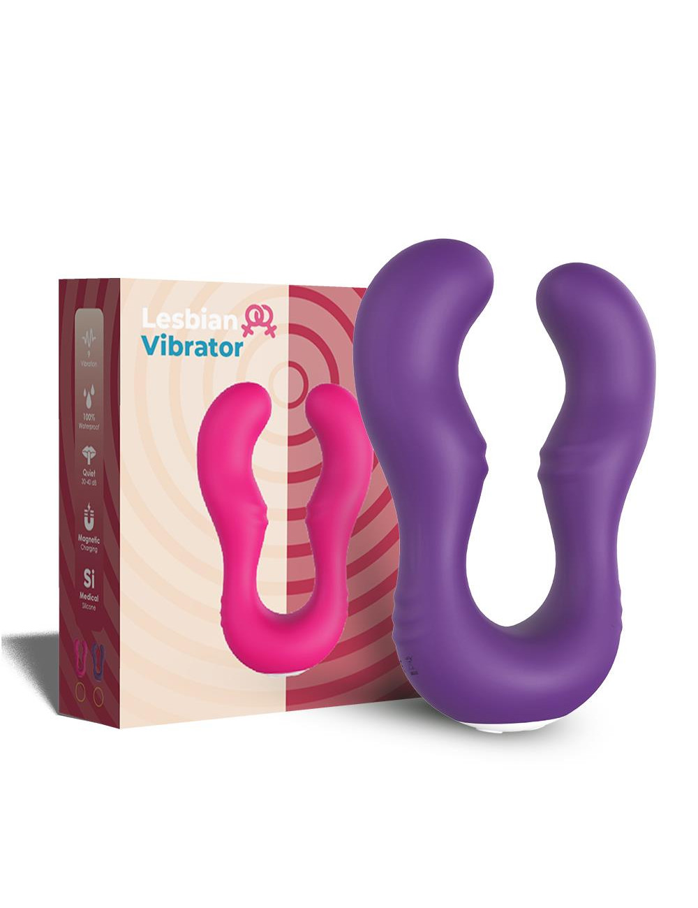 Seraph Purple Wibrator silikonowy stymulator, wodoodporny, 2x9 trybów, dla par i solo