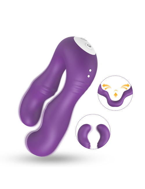 Seraph Purple Wibrator silikonowy stymulator, wodoodporny, 2x9 trybów, dla par i solo