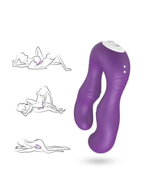Seraph Purple Wibrator silikonowy stymulator, wodoodporny, 2x9 trybów, dla par i solo